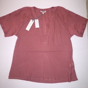 Lucky Brand Drop Needle Cutout Top Women Size S